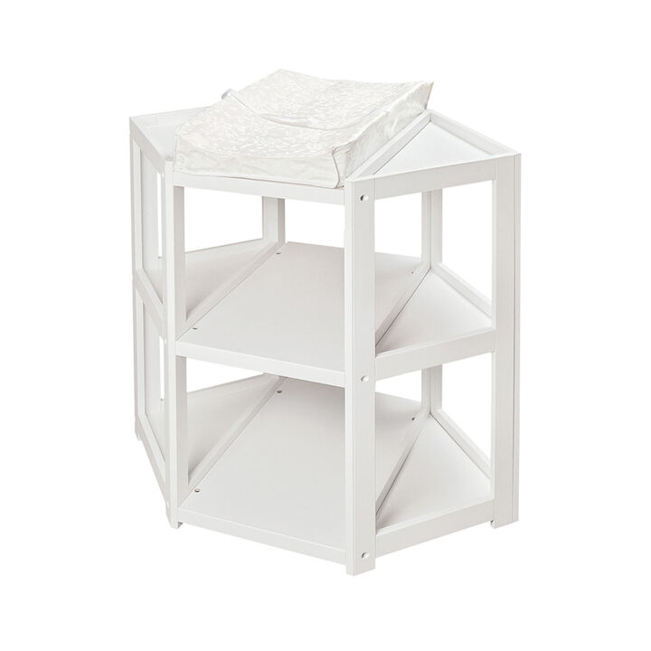 Badger Basket Co. Diaper Corner Baby Changing Table with Shelves