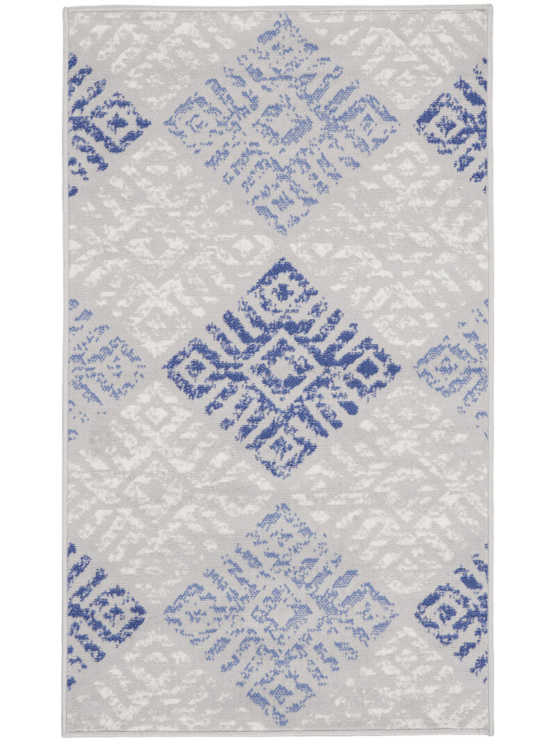 Whimsicle WHS18 Gray/Blue 3' x 5' Rug
