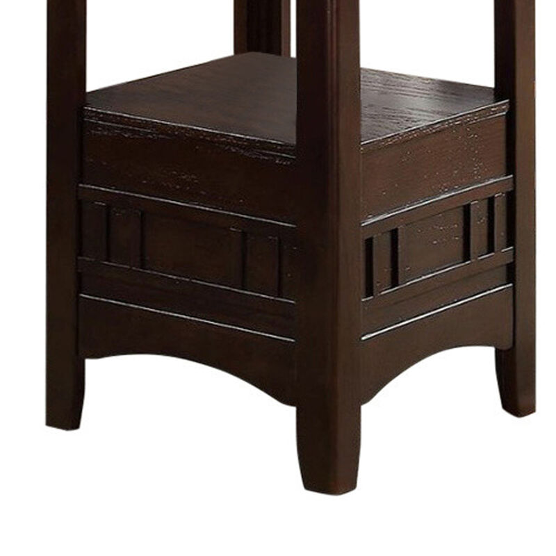 Wooden Counter Height Table, Brown-Benzara
