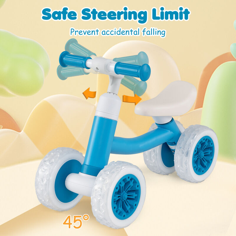 Baby Ride On Balance Bike with Adjustable Handlebar Seat and Light Up Wheels for Home image number 4
