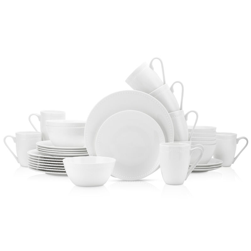 Stone Lain Ava Bone China 32 Piece Dinnerware Set, White image number 0