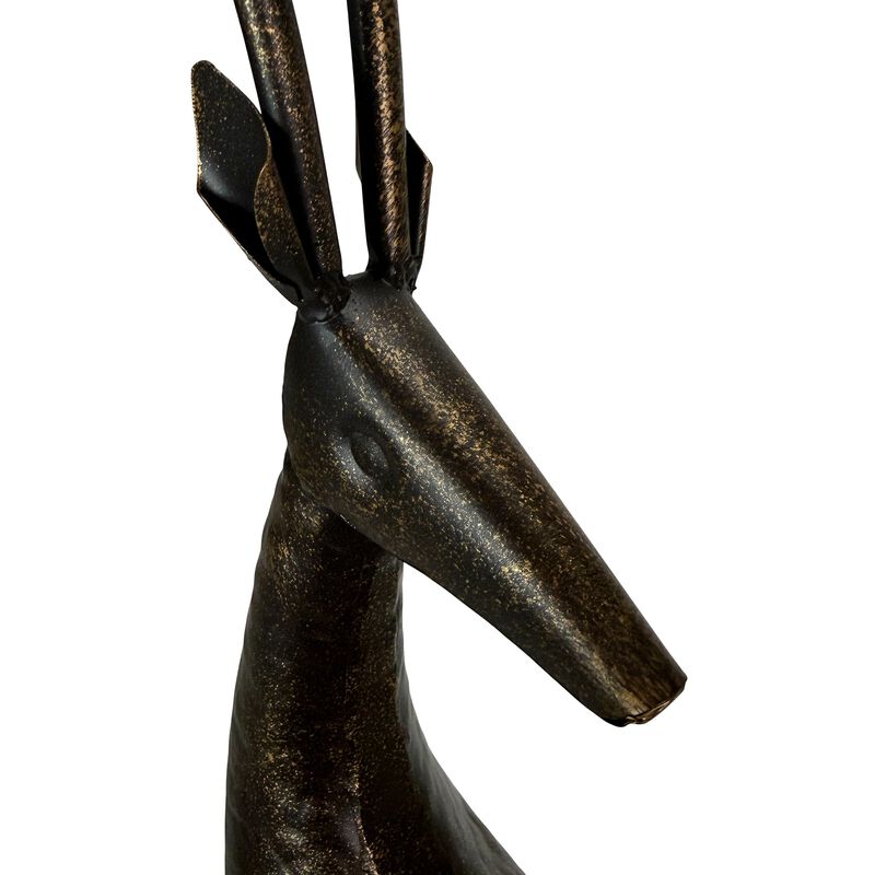 Gazelle Statue Abstract Bronze Metal Sculpture 31 In Tall Floor Decor image number 2