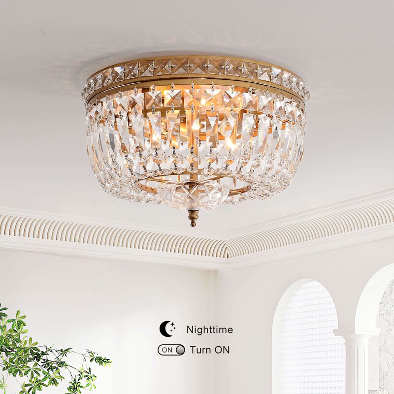 Elara Crystal Basket Flush Mount Chandelier image number 8