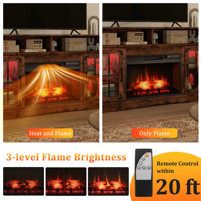 Electric Fireplace TV Stand with Remote Control and Thermostat for Living Room image number 7