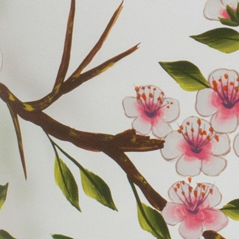 HomeRoots Set of Six White Green And Pink Hummingbird Floral Glass Votive Candle Holders image number 3