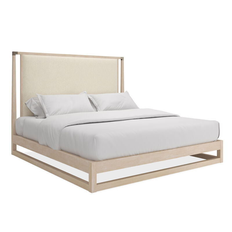 Pinstripe King Uph Bed Light