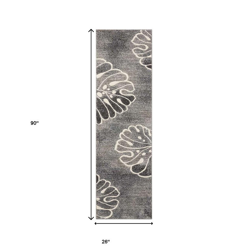 HomeRoots Floral Non Skid Runner Rug image number 2