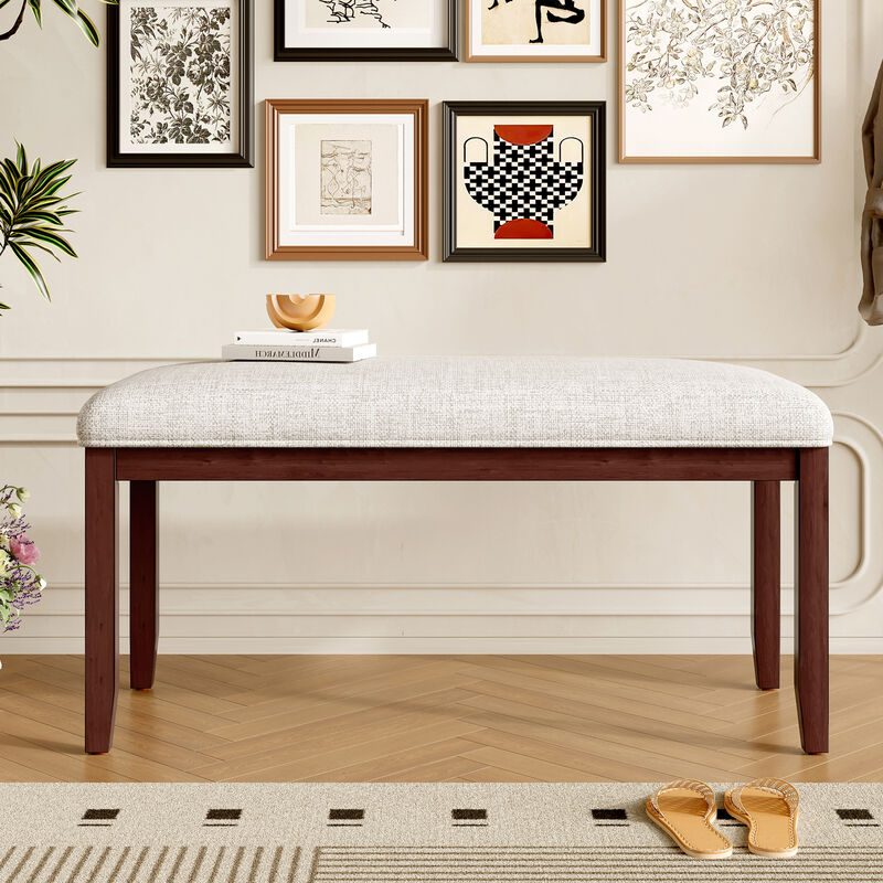 Merax Upholstered Bench for Bedroom End of Bed,38-inch Entryway Bench for Living Room