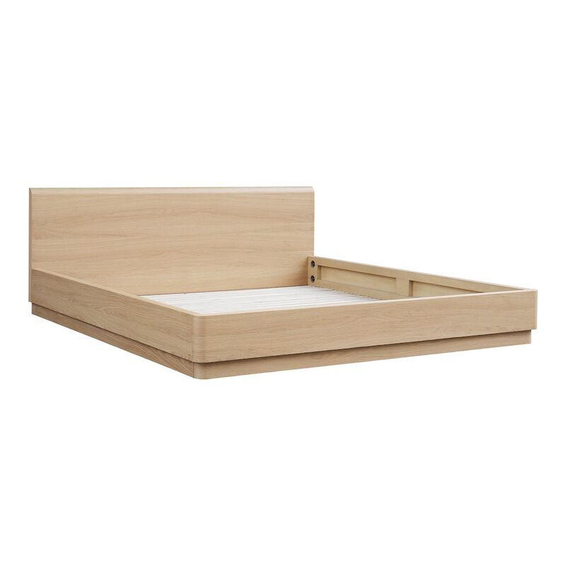 Starlight Canyon Home Solid Wood Bed Frame King Size Bed Frame with Walnut Oak Veneer Finish image number 2