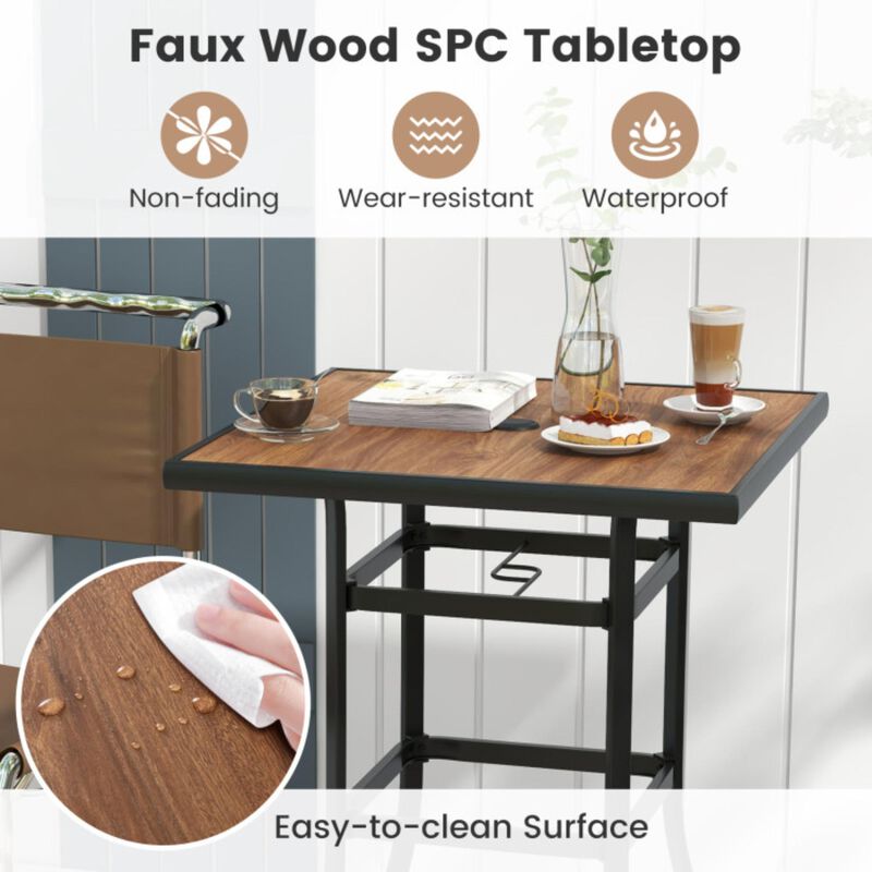 Hivvago 27.5 Inches Patio Bar Table for Garden Backyard Poolside