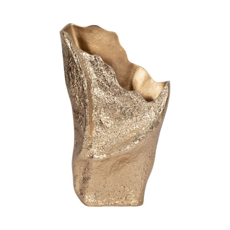 18" Organic Edge Metal Vase image number 0