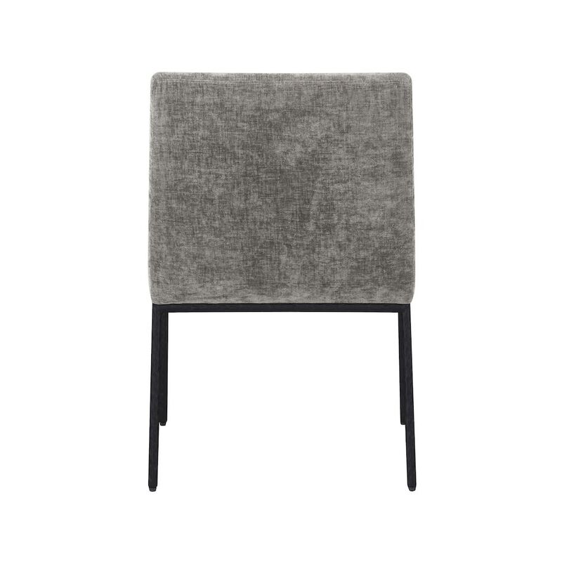 Meridian Furniture Reeves Grey Chenille Fabric Dining Chair, Set of 2
