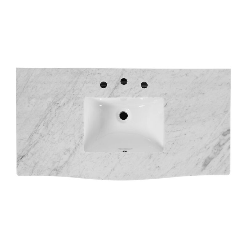 Butler Specialty McLean 42 in. W Marble Top and Rattan 2 Drawer Single Bathroom Vanity, image number 8