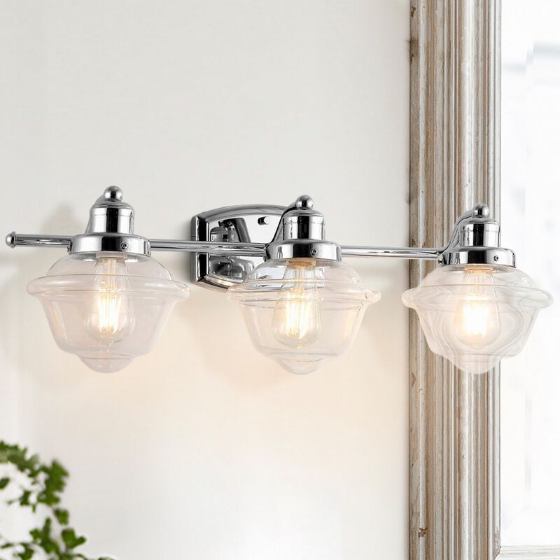 Orleans Iron/Glass Schoolhouse LED Vanity Light image number 3