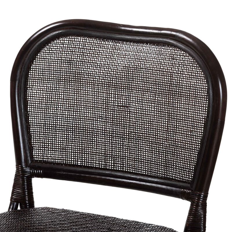 bali & pari Irene Natural Rattan Counter Stool - Handwoven Wicker Accent Stool with Lattice Backrest for Kitchen Island Seating image number 4