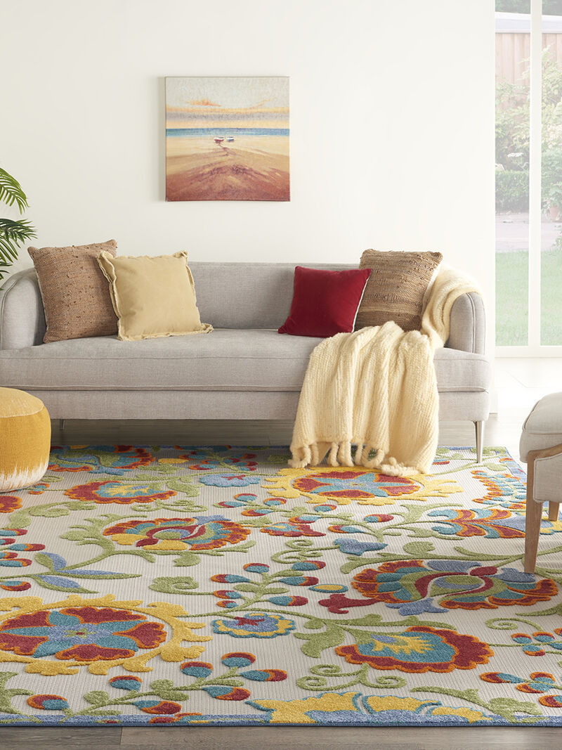 Aloha ALH17 Ivory/Multicolor 6' x 9' Rug