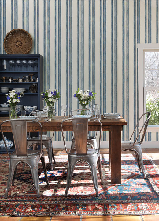 Loom Spun Indigo Wallpaper
