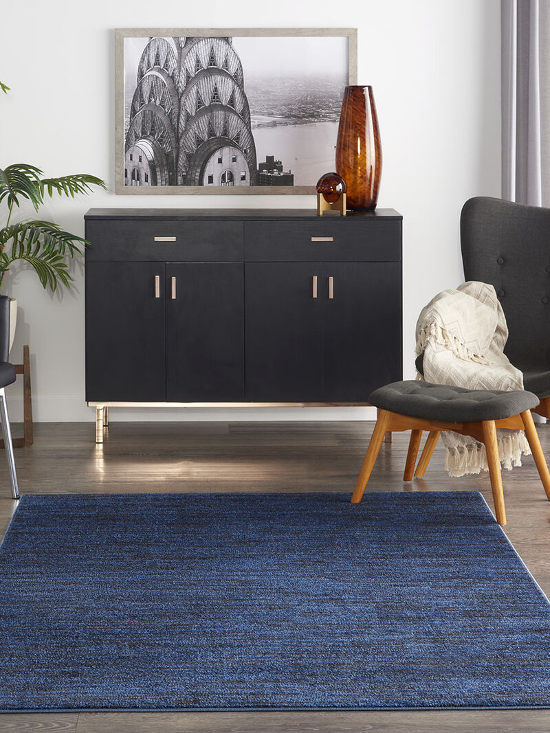 Nourison Essentials NRE01 Midnight Blue 5' x 7' Rug image number 9