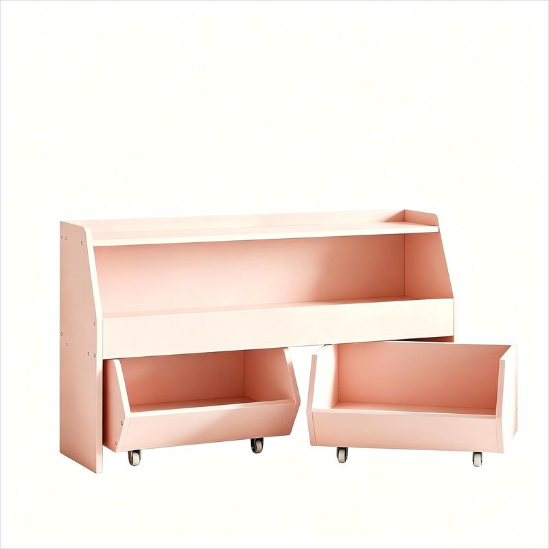DIYSET Toy Storage Organizer for Kids, Toy Storage Cabinet with Drawers, Toy Shelf with Wheels, Toy Organizer Kids Bookshelf with Storage image number 0