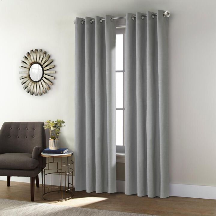 Commonwealth Shadow Grommet Dressing Window Curtain Panel - 52x95", Grey