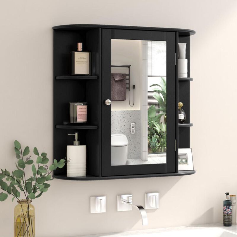 Hivvago Wall-Mounted Bathroom Mirror Cabinet with Storage Shelves