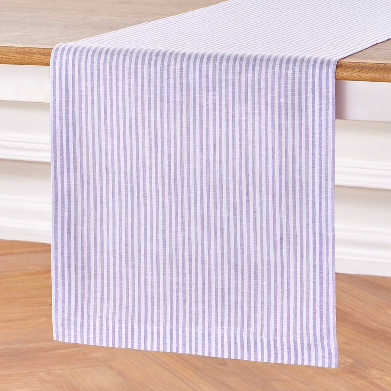 Solino Home 100% Pure Linen Table Runner - Narrow Stripe