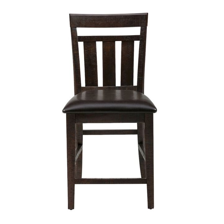Jofran Distressed Rustic Solid Acacia Upholstered Slat-back Barstool (Set of 2)