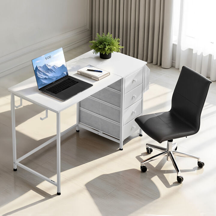 VEVOR Computer Desk with Fabric Drawers 47 Inch Study for Modern Home Office