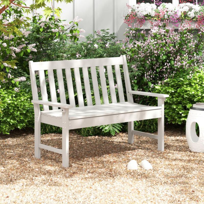 Hivvago All-Weather HDPE Outdoor Bench with Backrest and Armrests