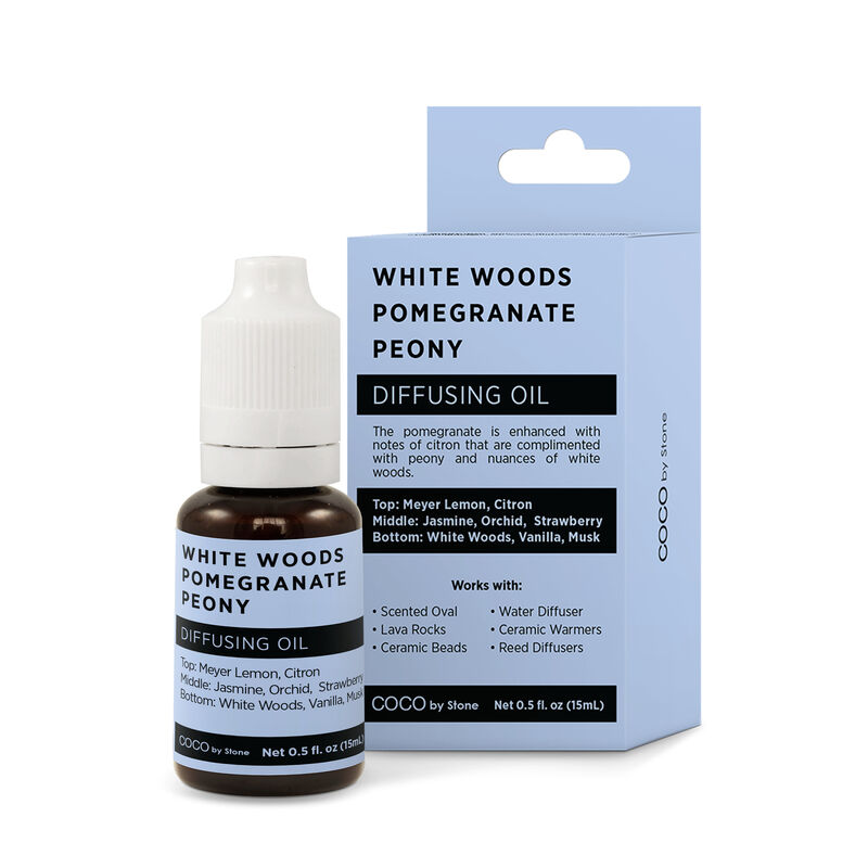 Diffusing Oil - White Woods, Pomegranate, Peony