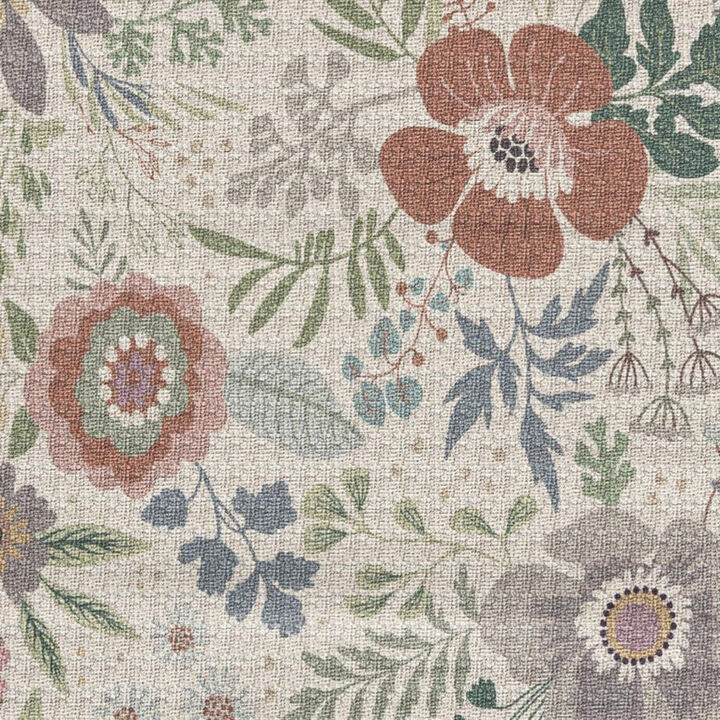 HomeRoots Floral Power Loom Non Skid Area Rug