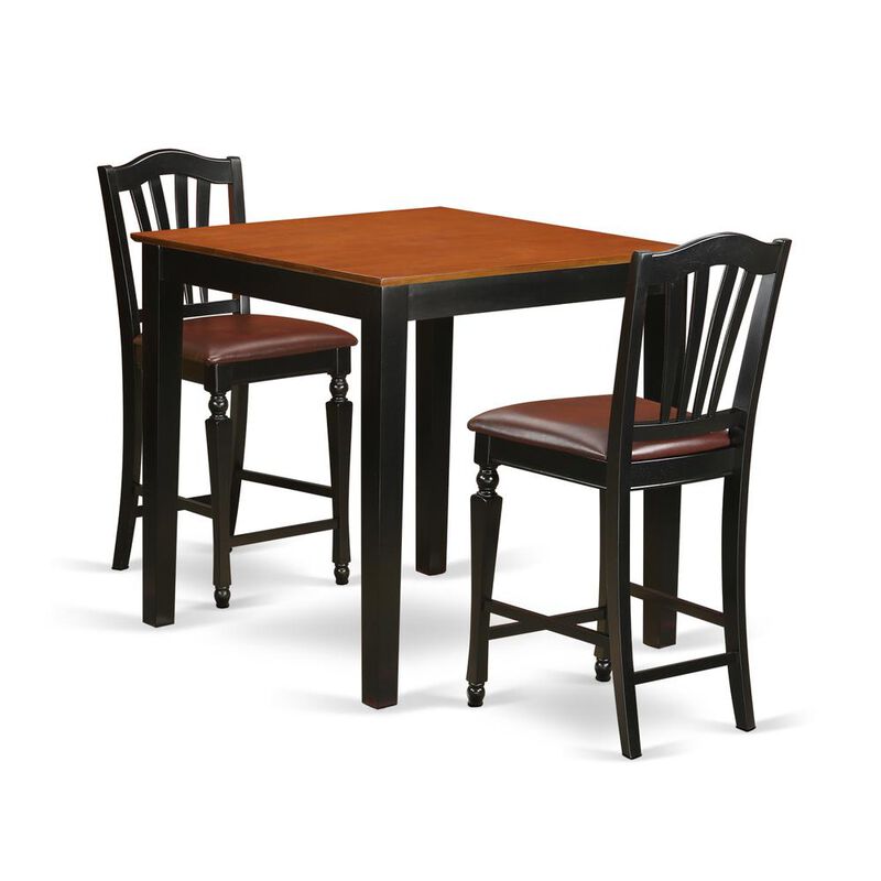 3 Pc counter height Table and chair set - high top Table and 2 Chairs.