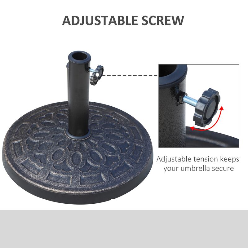 Decorative Shade Support: 17" Bronze 27lb Round Umbrella Base