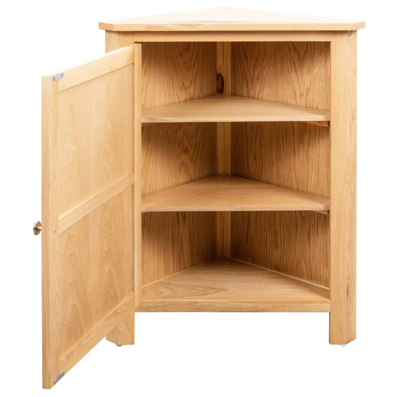 vidaXL Corner Cabinet 23.2"x14.1"x31.4"Solid Oak Wood