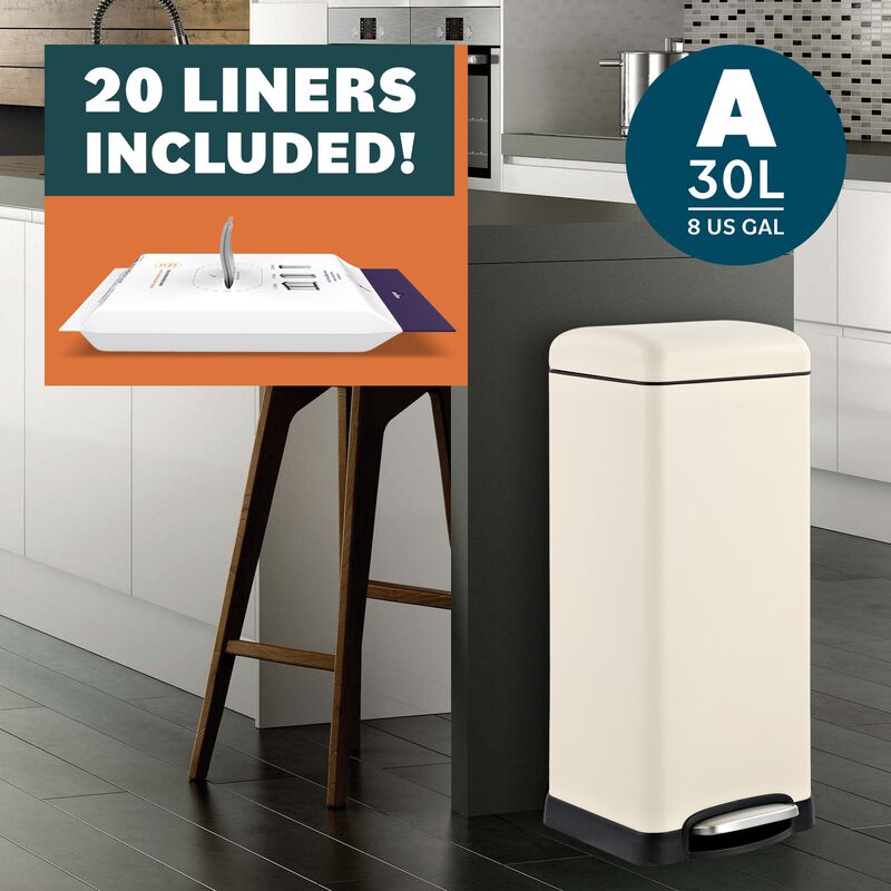 Betty Retro 8-Gallon Step-Open Trash Can