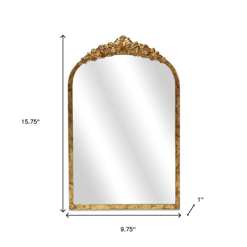 HomeRoots 16" Gold Metal Arch Accent Mirror image number 6