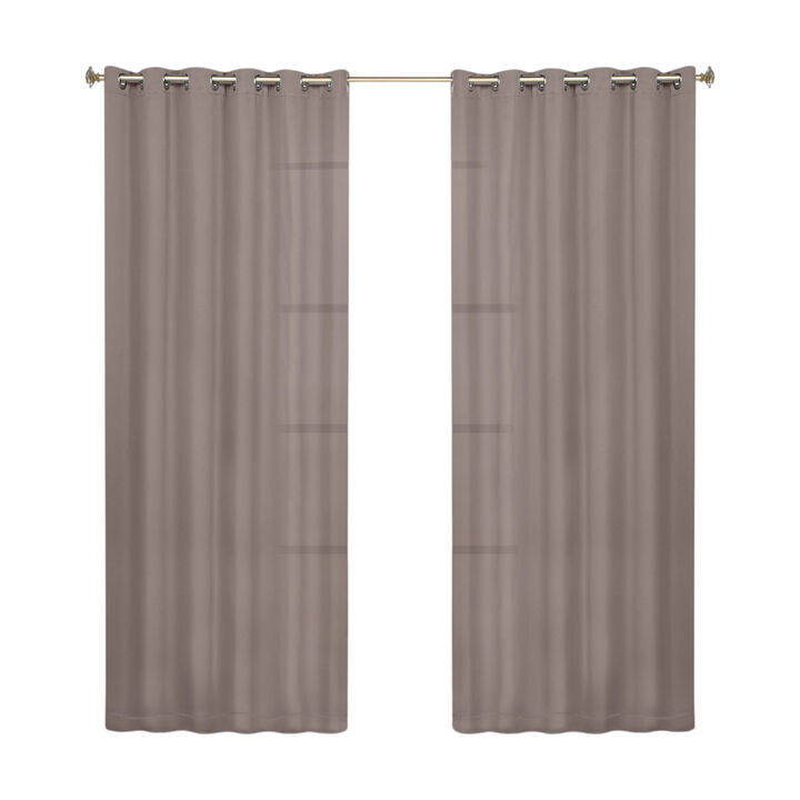 Modern Solid Blackout Curtain Panels Set of 2 Room Darkening Drapes