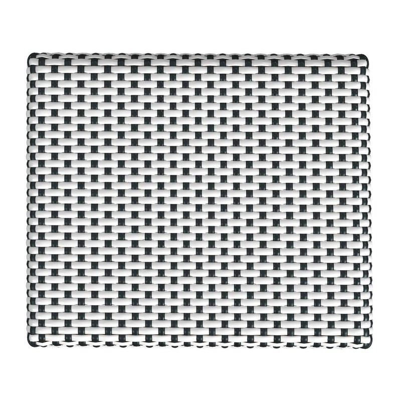 Butler Specialty Robias Rattan Rectangular 18 Dining Stool, White and Black Dot