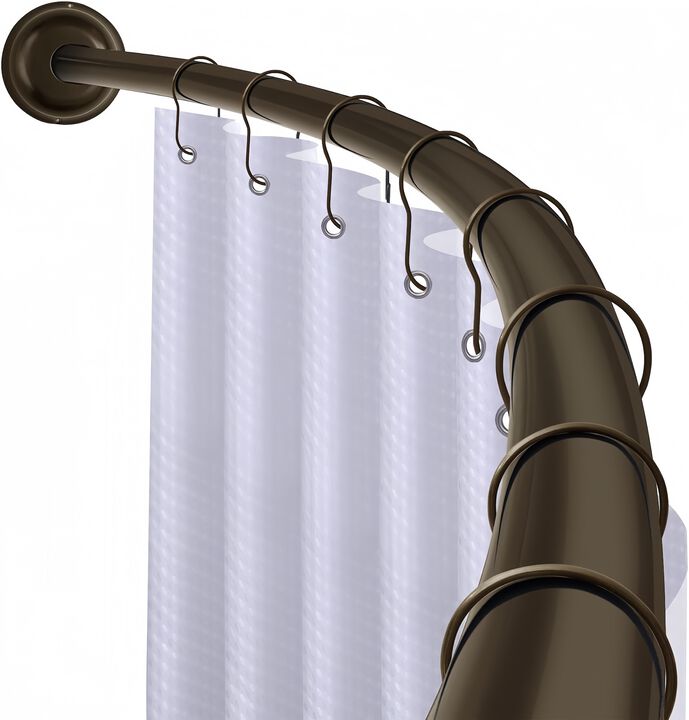 Utopia Alley Signature Aluminum Series Curved Shower Curtain Rod - Rustproof Aluminum Wall Mount Rod, Adjustable 45 to 72 Inch, Adds Up to 8 Inches of Extra Shower Space