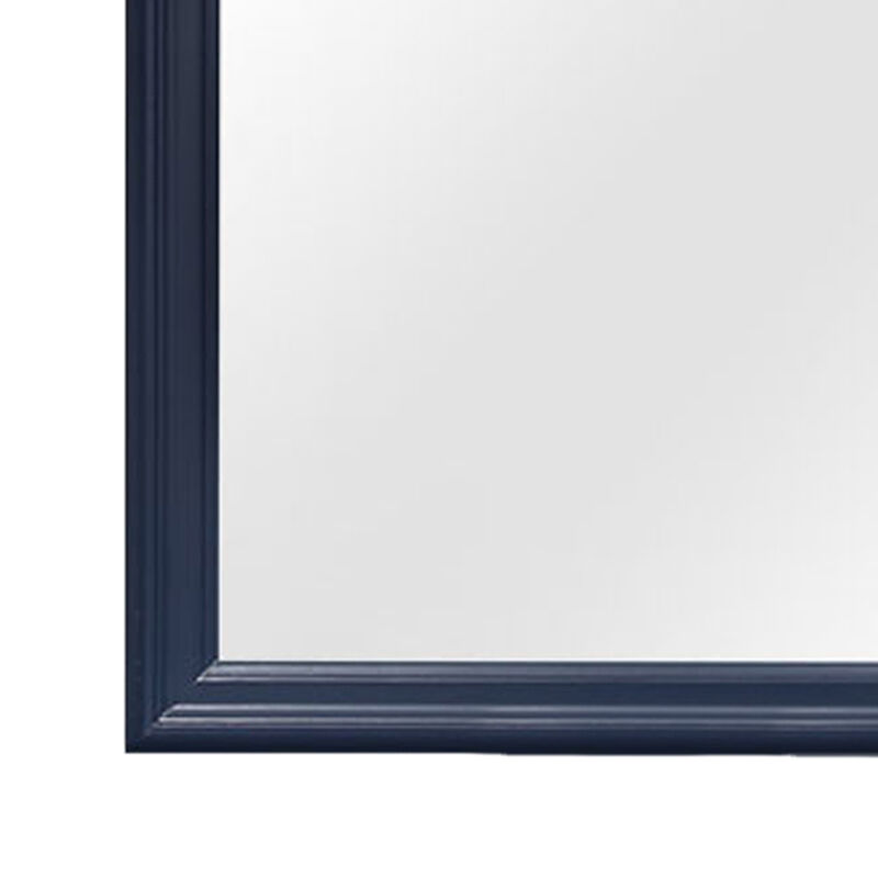 HomeRoots 38" Blue Square Wood Framed Accent Mirror image number 4