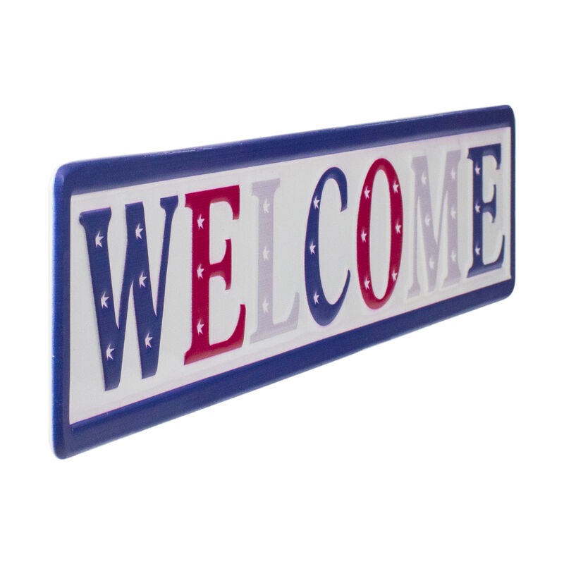 18" Metal Patriotic "WELCOME" Sign with Stars Wall Decor