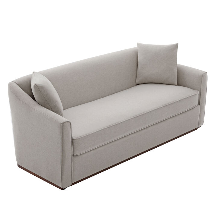 Merax Modern 3-Seater Chenille Sofa with Sculpted Wrap-Around Arms