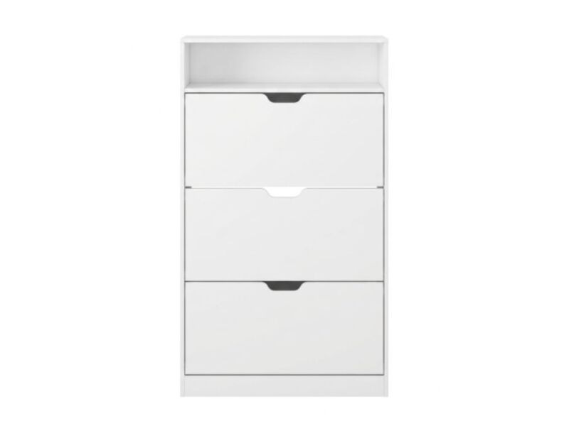 Shoe Storage Cabinet Flip Drawer Adjustable Shelves White Vasagle image number 0