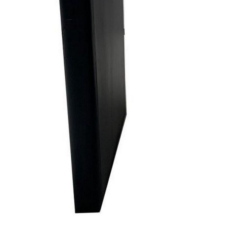 Mya 23 Inch Square End Table with Live Edge Wood Top, Wide Black Iron Legs