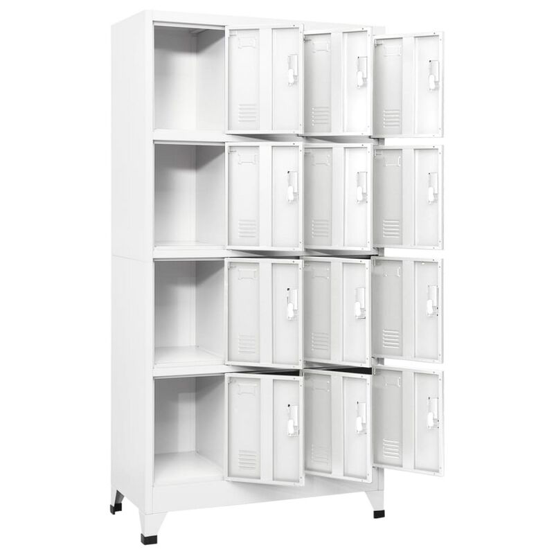 Rim 12 Locker Cabinet with Storage Compartments, Slate Gray Steel image number 2