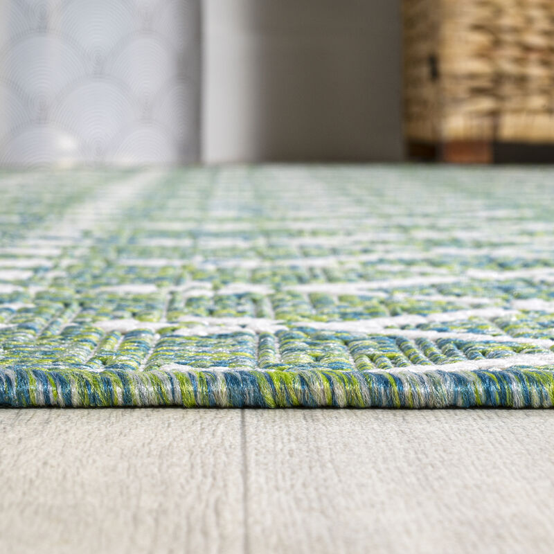 Ourika Moroccan Geometric Textured Weave Indoor/Outdoor Area Rug