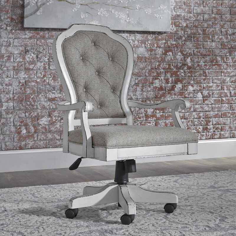 Liberty Furniture Magnolia Manor Jr Executive Desk Chair in Antique White image number 6