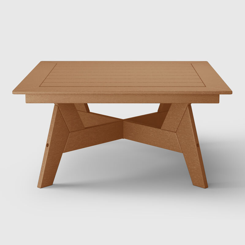 WestinTrends Modern Low Outdoor Patio Square HDPE Coffee Table