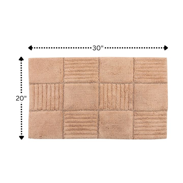 Knightsbridge Chakkar Board 220 GSF Non Skid Back Bath Rug 20 x 30 - Natural