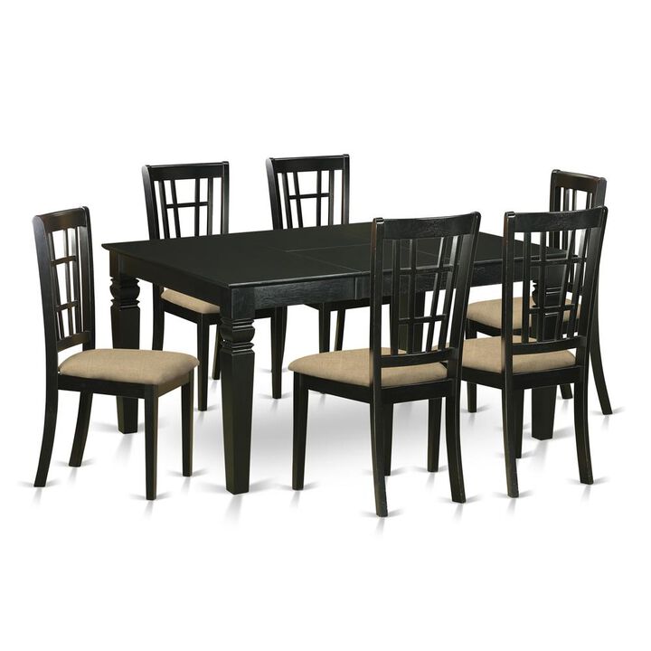 7 PcTable and chair set for 6-Dining Table and 6 dinette Chairs